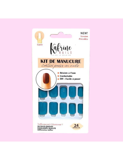 PRESS ON NAILS UNIS- BLEU CLAIR