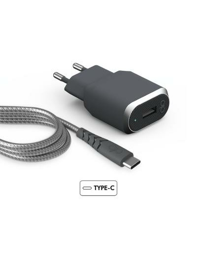 Kit chargeur secteur rapide + câble renforcé usb a vers usb c