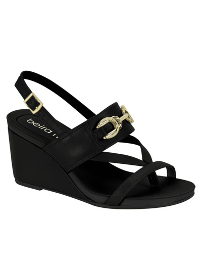 Sandale talon decrochee femme noir