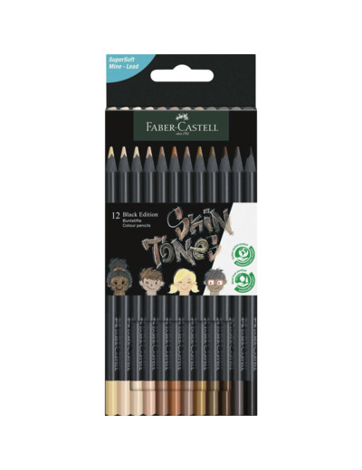 Crayons de couleur Black Edition Skin Tones Faber Castell