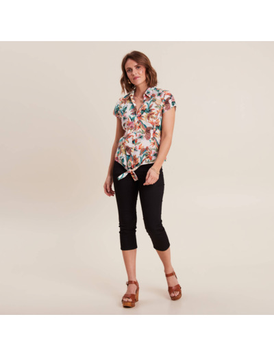 Chemise manches courtes nouée
