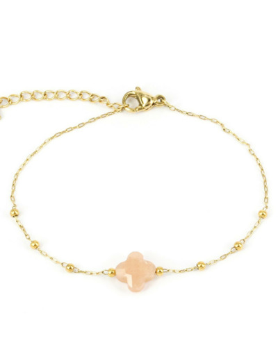 Bracelet ZAG en acier doré et pierre de soleil