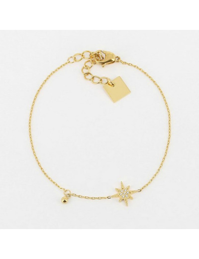 Bracelet ZAG en acier doré et oxydes de zirconium