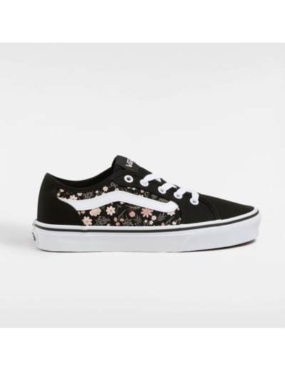 Toile femme floral noir vans