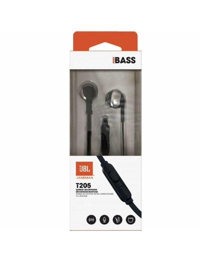 Ecouteurs filaire t205 noir