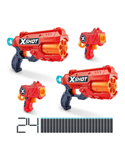 X SHOT PACK DE 4 BLASTERS 2X REFLEX 6 ET 2X MICRO