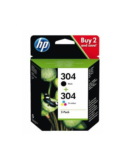 Pack de cartouches d'encre hp 304 noir + couleur