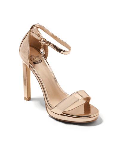 Sandale talon decrochee femme champagne