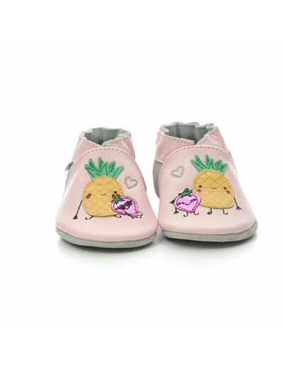 Chaussons Cuir Fruits Rose - Robeez - 890130-10