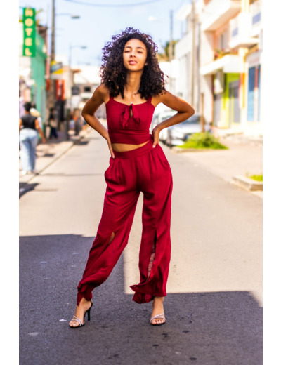 Pantalon fluide fendu 974,île de la Réunion