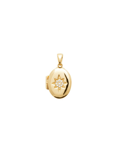 Pendentif en plaqué or et oxyde de zirconium