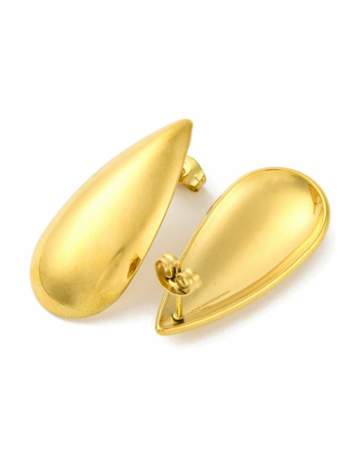 Clou d'oreille acier inoxydable grande larme