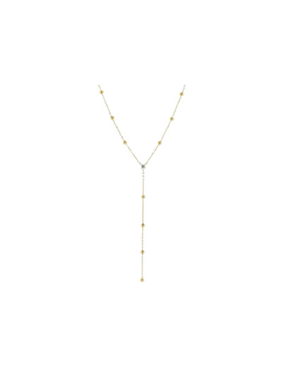 Collier Zag en acier doré et zircon