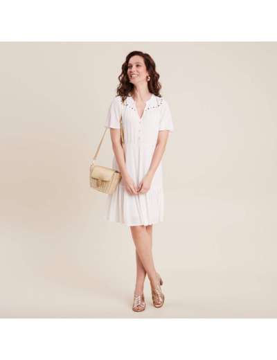 Robe évasée oeillets et clous
