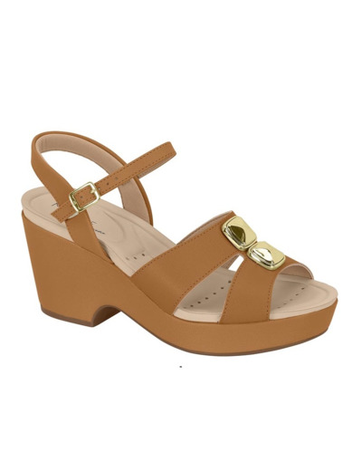 Sandale talon decrochee femme camel