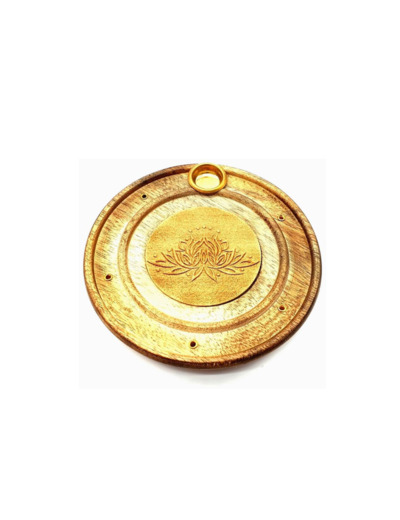 Porte-Encens Bois Rond Lotus 10cm