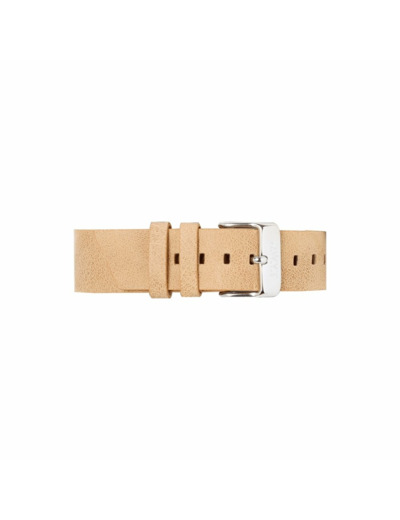Bracelet de montre DWYT Classique en cuir grainé noisette, 20mm