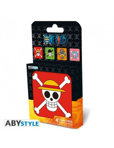 ONE PIECE - Set 4 Dessous de verre "Skulls"