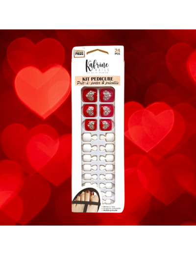 PRESS ON NAILS PEDICURE- HEART DETAIL