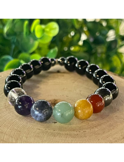 Bracelet 7 Chakras Onyx