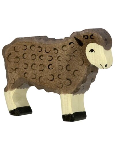 Mouton, debout, noir - Holztiger - 80075