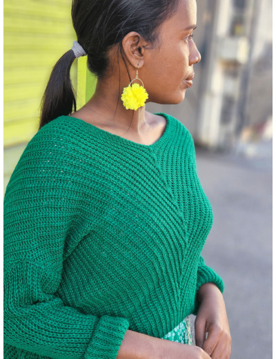 Pull maille vert 974,île de la Réunion