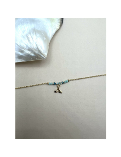 Bracelet Indriya Bermude en vermeil, apatite et amazonite