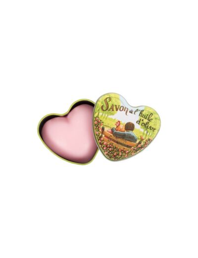 BOITE SAVON A LA ROSE EN FORME DE COEUR SAVONNERIE DE NYONS 100G