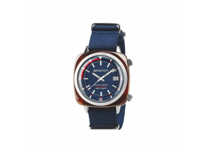 Montre Briston Clubmaster Diver HMS Date Acier et Acétate