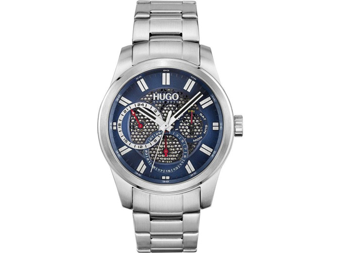 Hugo Montre Skeleton Silver Blue