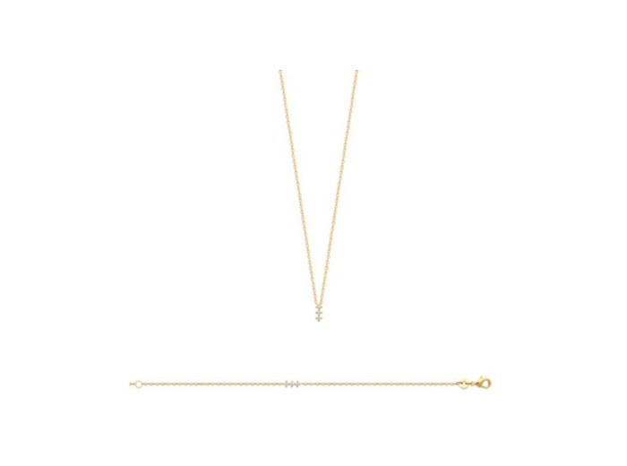 Collier en plaqué or et oxyde de zirconium