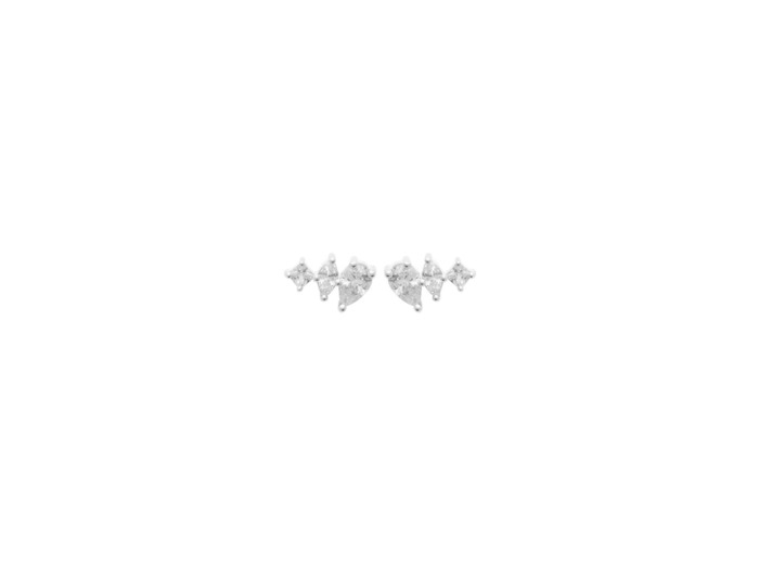 Boucles d'oreilles en argent rhodié et oxydes de zirconium