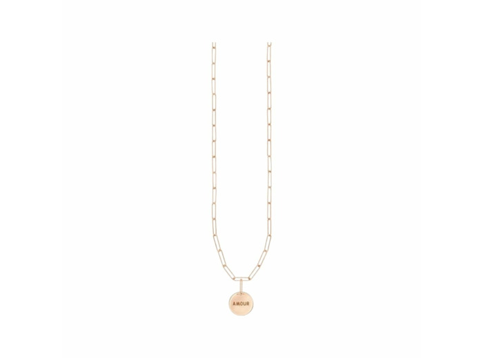 Collier Vanrycke Shaman Or rose et Talisman, taille 42