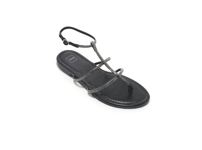 Sandale plate femme noir