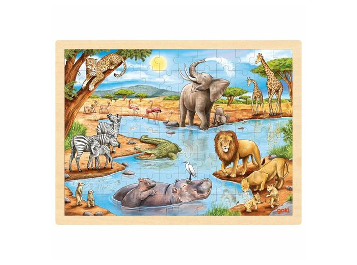 Puzzle en bois Savane Africaine 96 pièces - 57347 - Goki