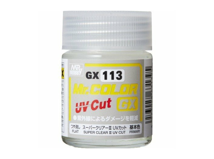 GUNZE GX-113 MR. COLOR GX SUPER CLEAR III UV CUT FLAT (18ML)