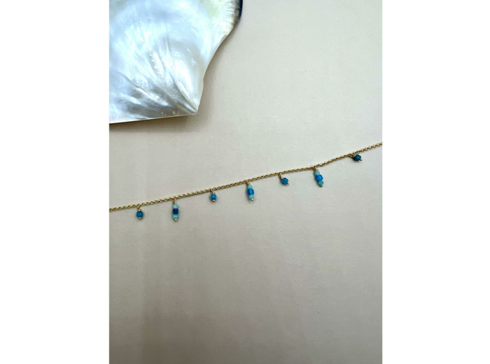 Bracelet Indriya Minini en vermeil, amazonite et apatite