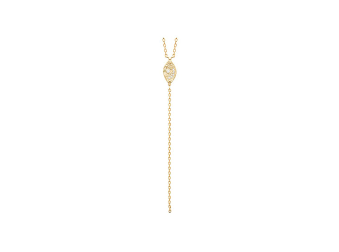 Collier en plaqué or et oxyde de zirconium, 45 cm