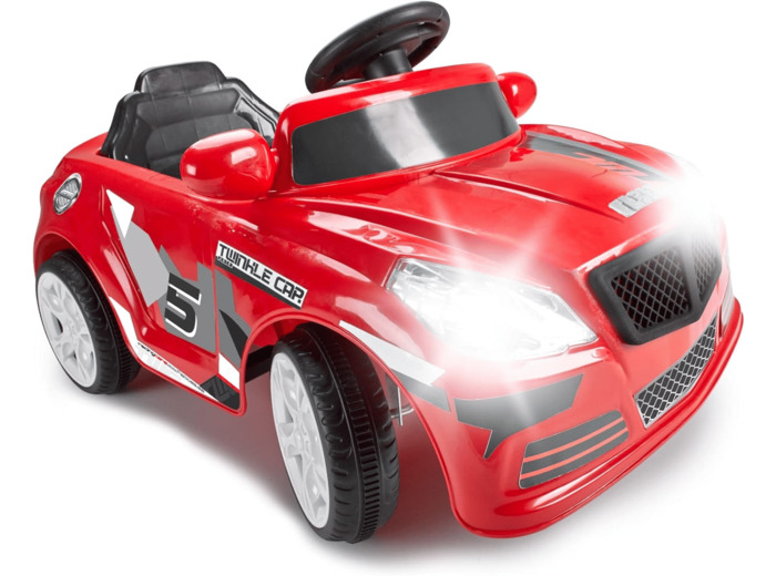 FEBER - Twinkle Car R/C, Voiture Électrique avec Radiocommande, Batterie 12V, Télécommande Incluse avec Distance de 10 m, Autonomie 45 Min, Poids Maximal 25 kg, Âge 3 à 6 Ans, Famosa (800012263) Rouge