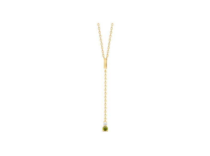 Collier en plaqué or et oxydes de zirconium