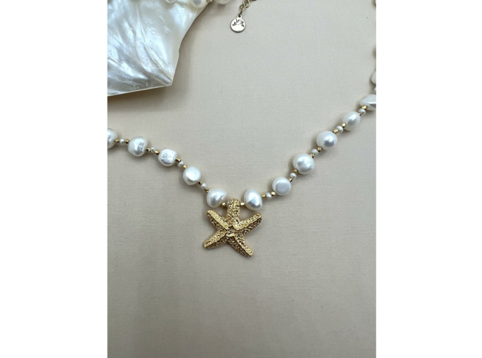 Collier ras de cou Indriya Ariel en vermeil et perles de culture d'eau douce