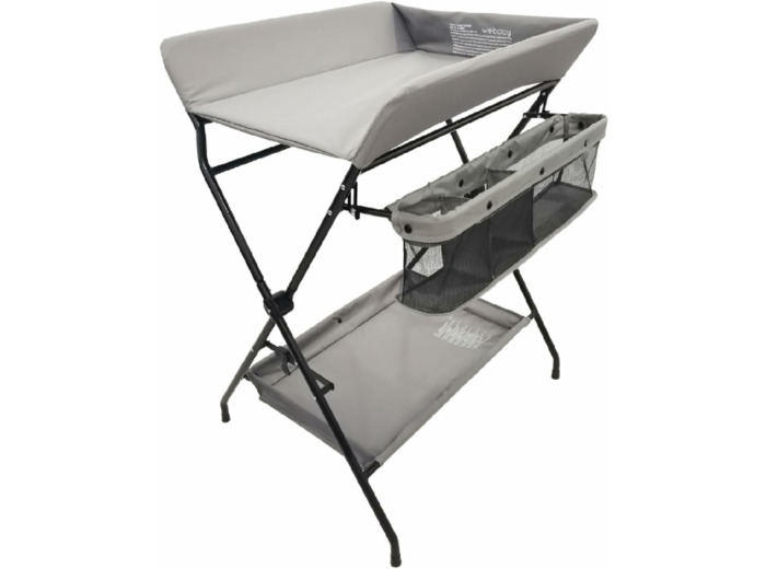 WEBABY - Table à langer pliante Noir et Gris