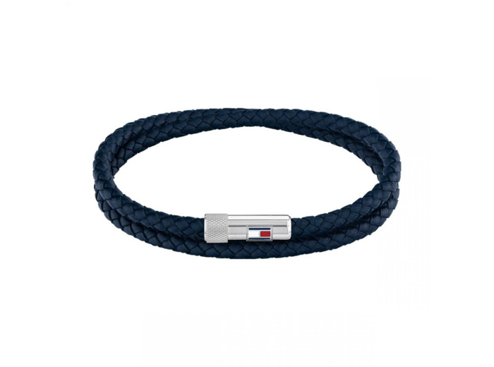 Bracelet double HommeTommy Hilfiger cuir bleu