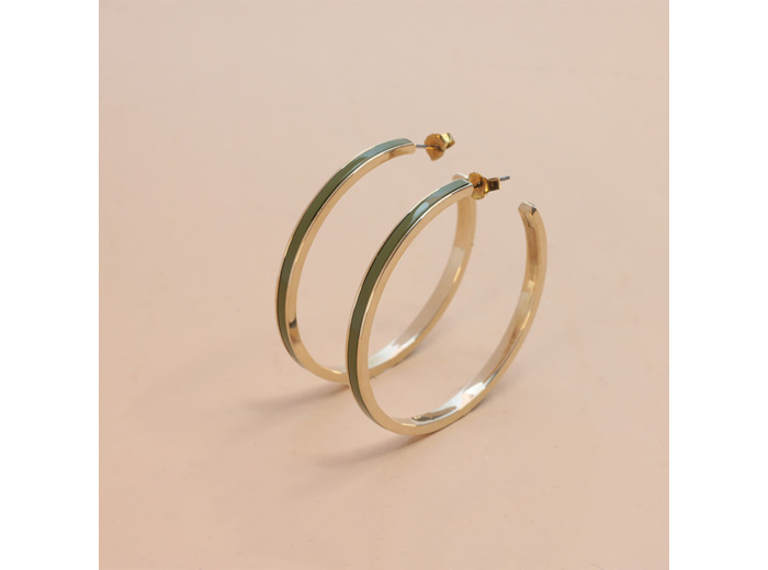 Boucles d'oreilles Flowersforzoé en cuir et métal doré