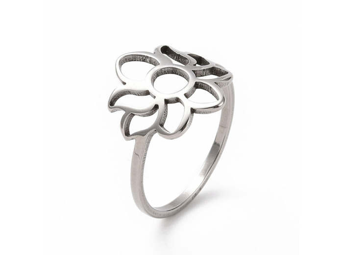 FLOWERS BAGUE ACIER INOXYDABLE