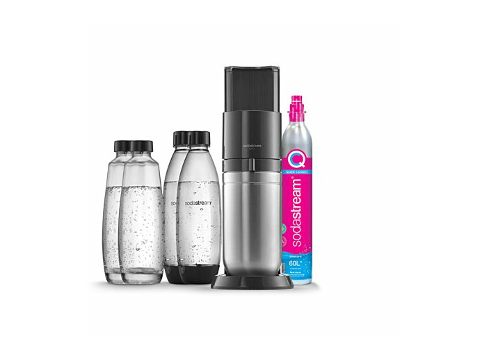 Machine à gazéifier sodastream duo noire pack 2 carafes en verre 1l + 2 bouteilles 1l