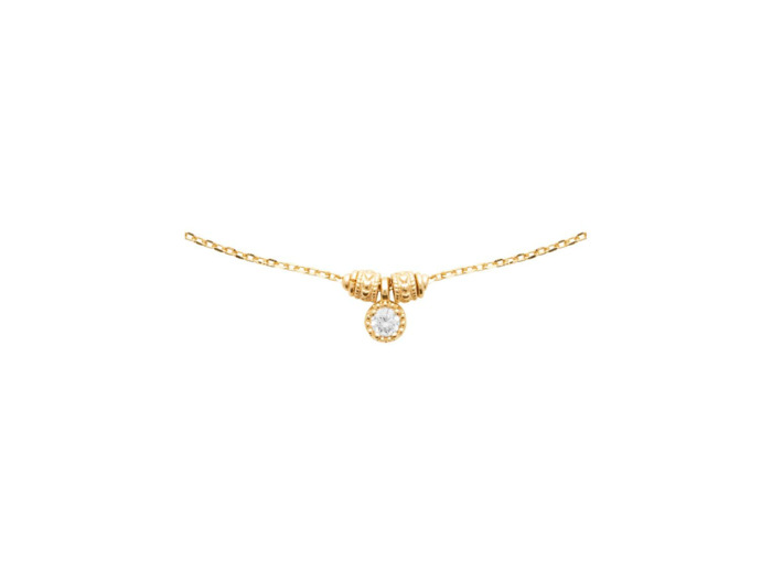 Collier en plaqué or et oxydes de zirconium