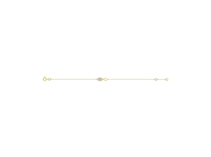 Bracelet en or jaune, rhodium et oxydes de zirconium