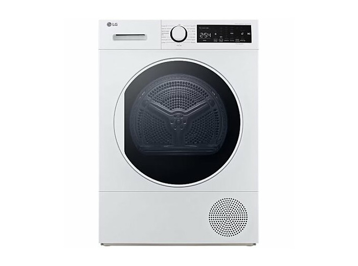 Lg sÃ¨che-linge frontal 8 kg pompe Ã  chaleur hublot dÃ©part diffÃ©rÃ© blanc