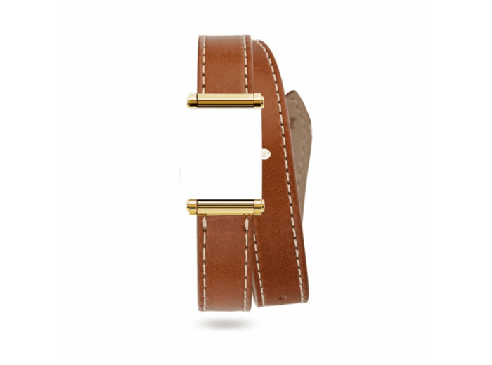 Bracelet de montre Herbelin Antarès double en cuir harisson gold